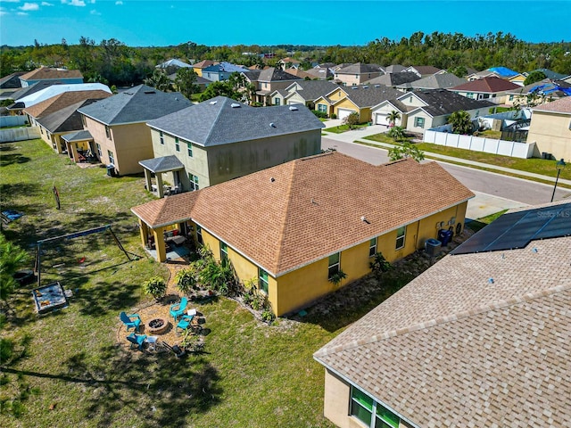 aerial view with a residential view