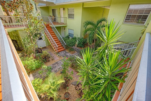 exterior space featuring stairs