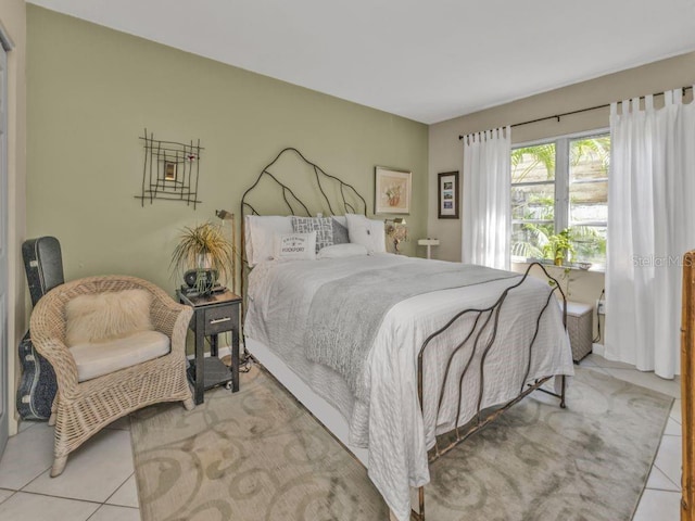 bedroom with tile patterned flooring