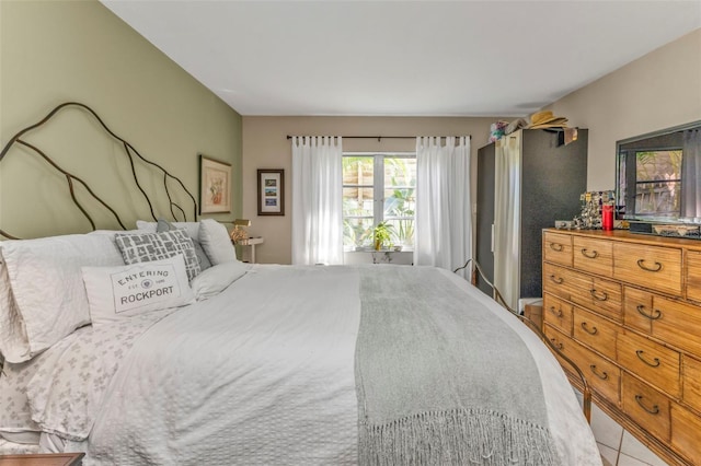 view of tiled bedroom