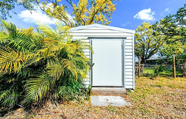 view of shed