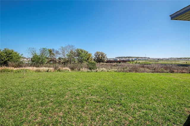 view of yard with a rural view