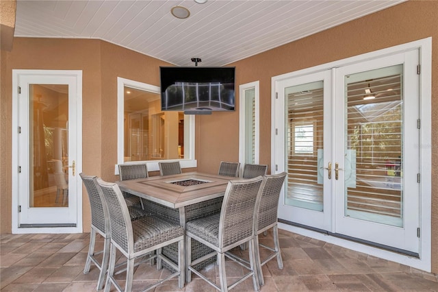 interior space with french doors