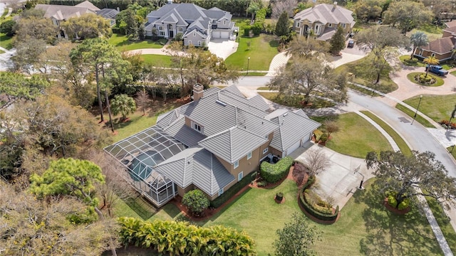 bird's eye view with a residential view