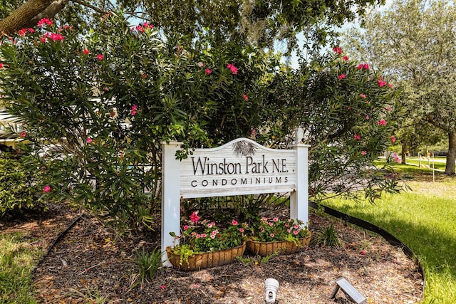 view of community sign