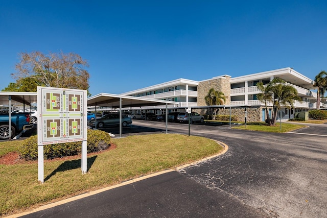 view of covered parking lot