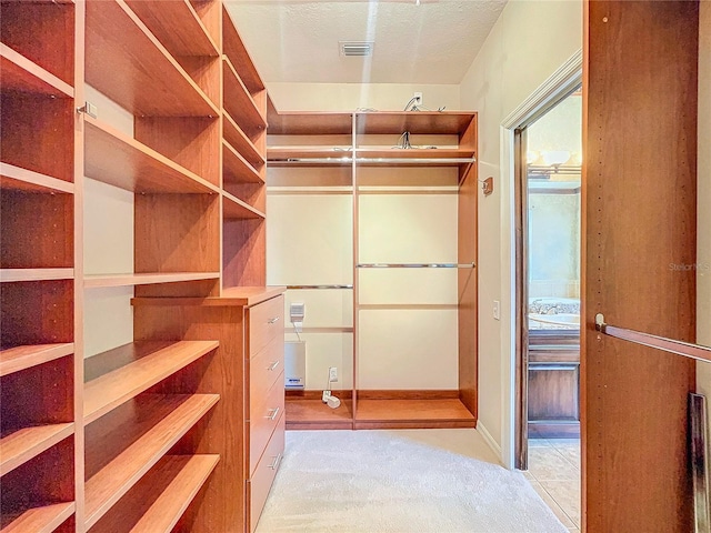 spacious closet with visible vents