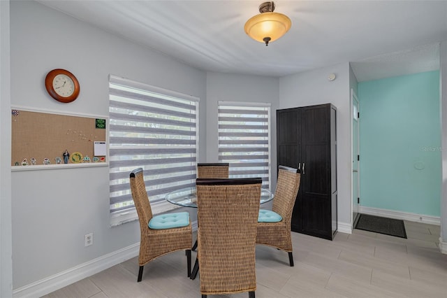 dining area with baseboards