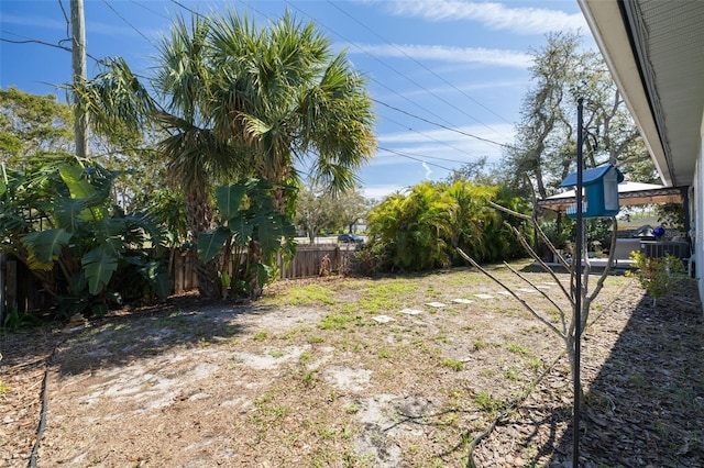 view of yard with fence