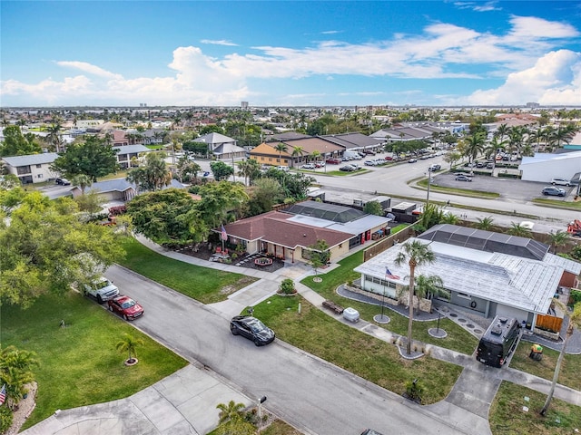 aerial view with a residential view