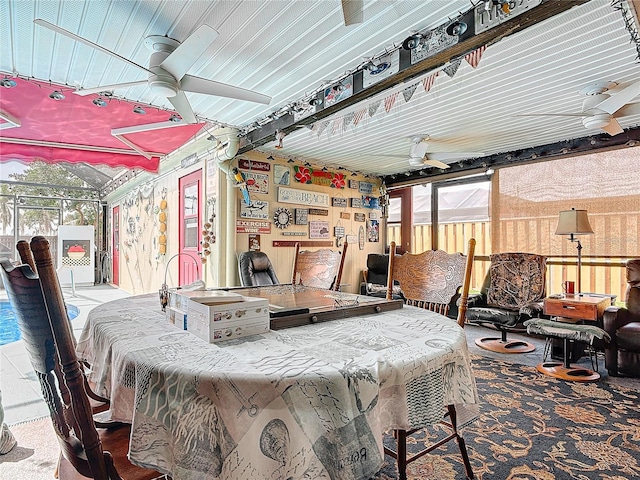 view of patio with ceiling fan