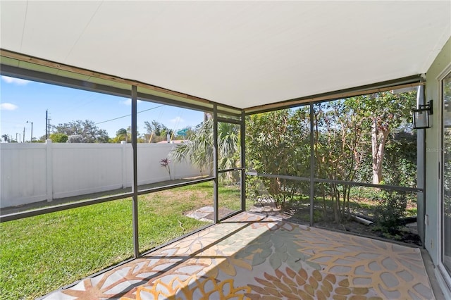 view of unfurnished sunroom