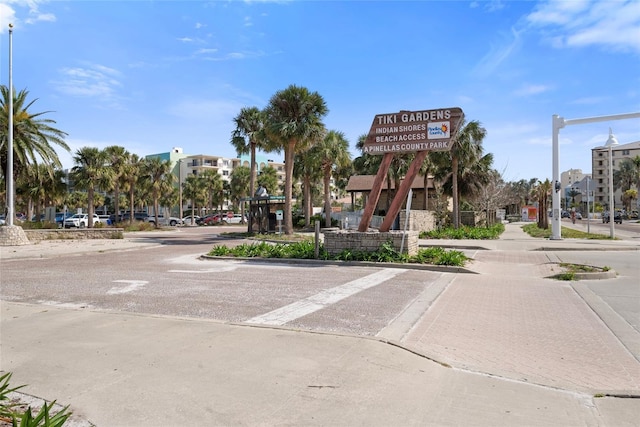 view of road with curbs and sidewalks