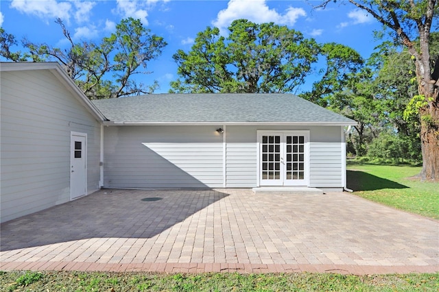 garage with french doors