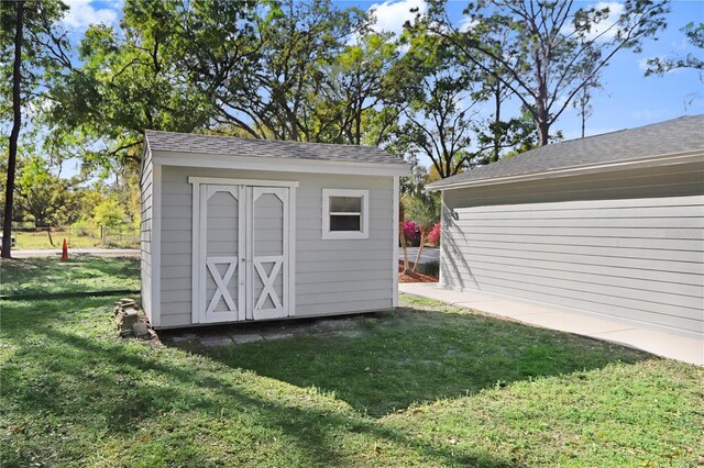 view of shed