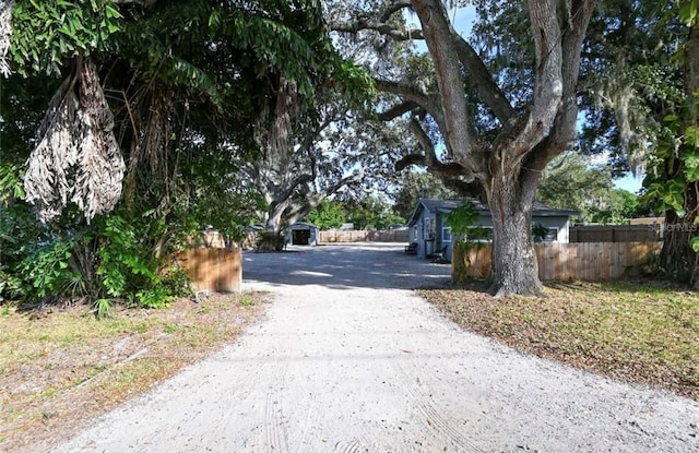 view of street featuring driveway