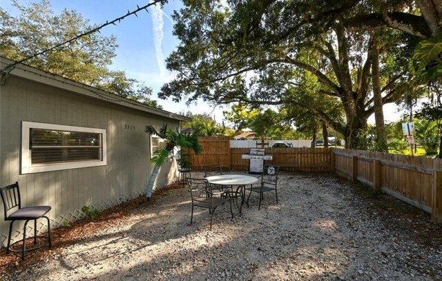 view of patio / terrace with a fenced backyard and grilling area