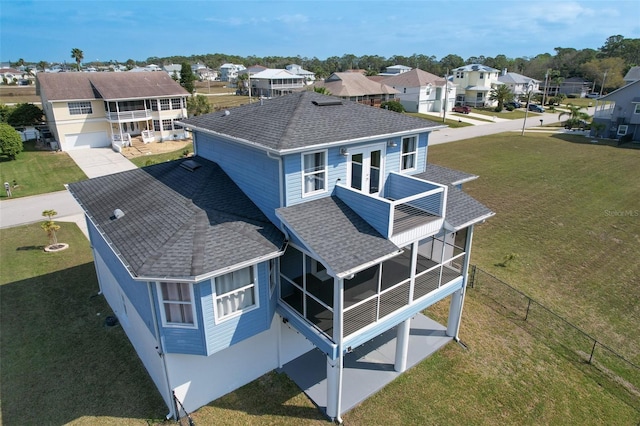 aerial view with a residential view