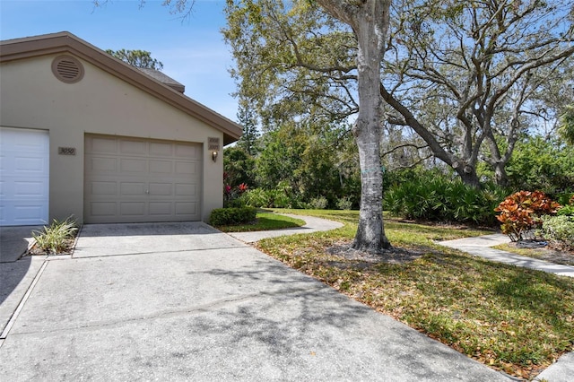 exterior space featuring a garage