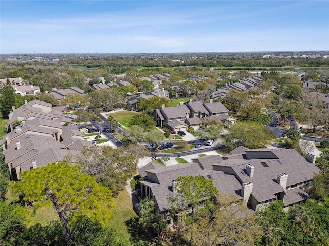 aerial view with a residential view