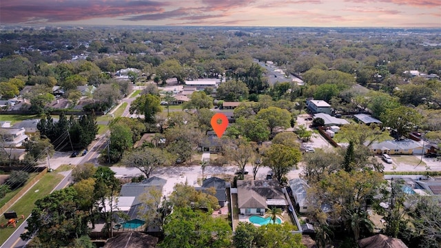 aerial view with a residential view