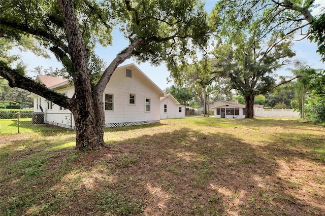 view of yard featuring fence