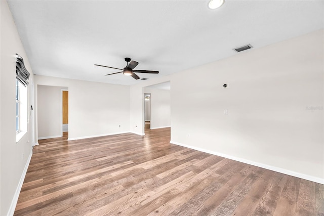 2412 Giddens Ave, Seffner, FL 33584 - empty room with a ceiling fan and light wood-style floors