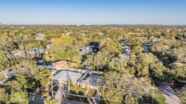 drone / aerial view with a forest view