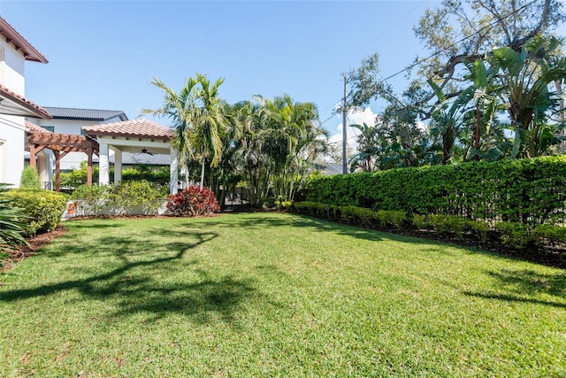 view of yard featuring a pergola