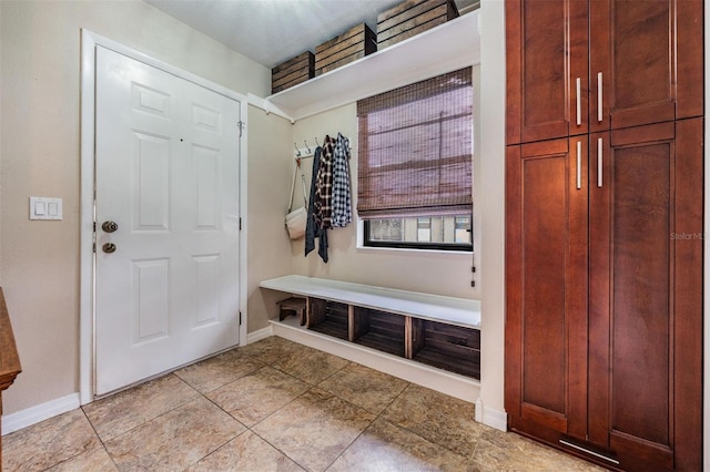 mudroom with baseboards