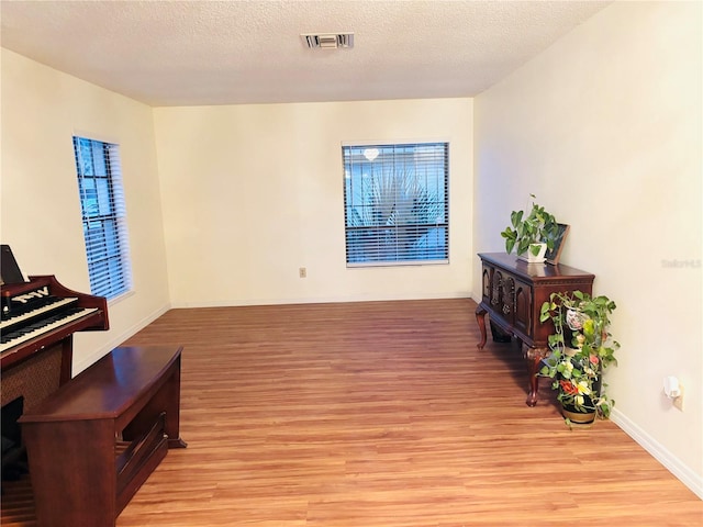 15013 Redcliff Dr, Tampa, FL 33625 - living area with light wood-style floors, baseboards, and a textured ceiling