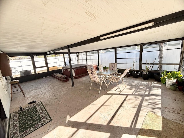 15013 Redcliff Dr, Tampa, FL 33625 - sunroom featuring a jacuzzi and healthy amount of natural light