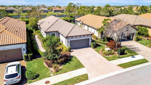 aerial view with a residential view