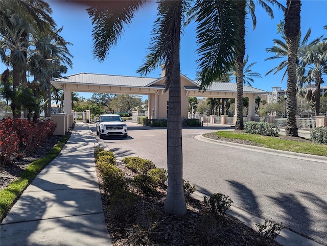 view of road with curbs and sidewalks