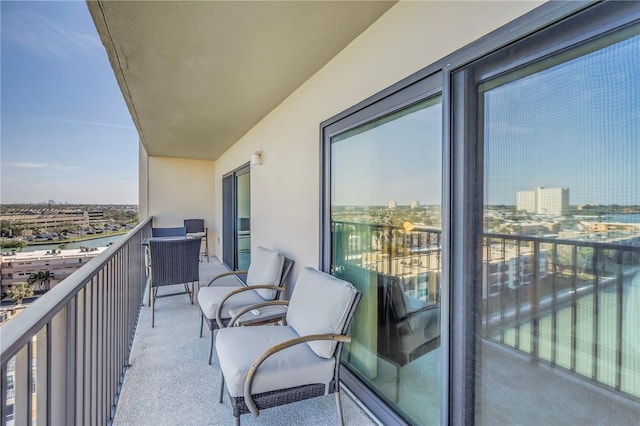 balcony with a view of city