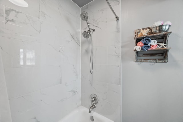 full bathroom featuring tub / shower combination