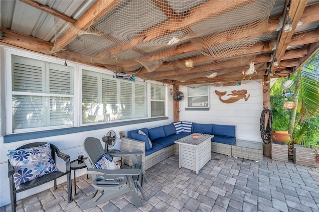 view of patio with an outdoor living space