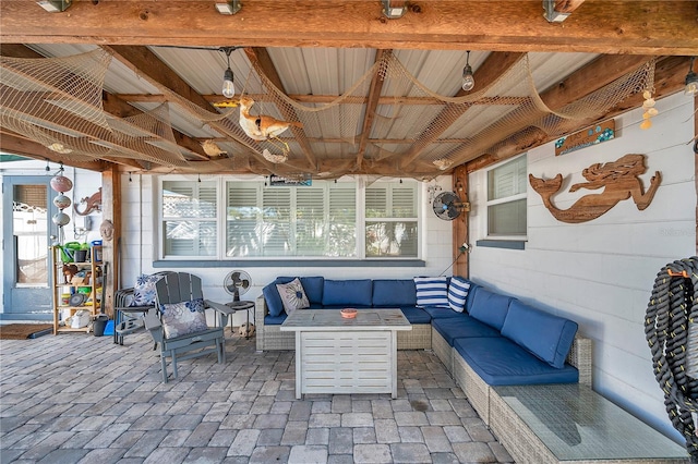 view of patio / terrace with an outdoor living space