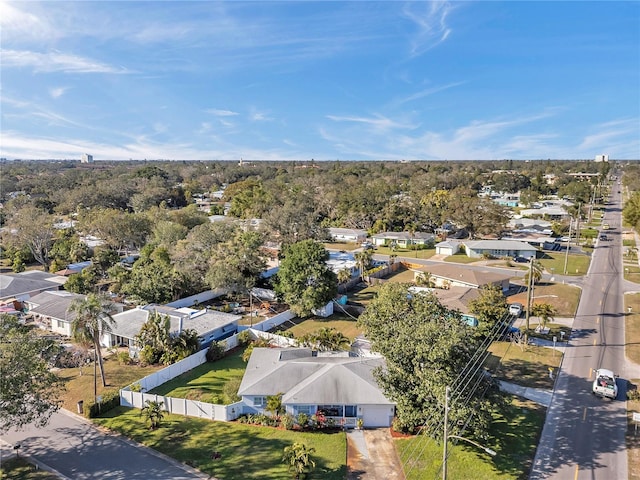 aerial view with a residential view