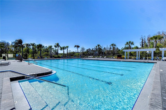 pool with a pergola