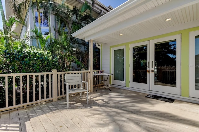 deck featuring french doors