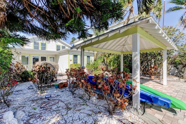 view of patio / terrace featuring a gazebo