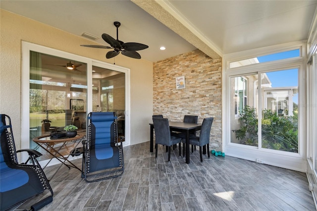 sunroom with visible vents