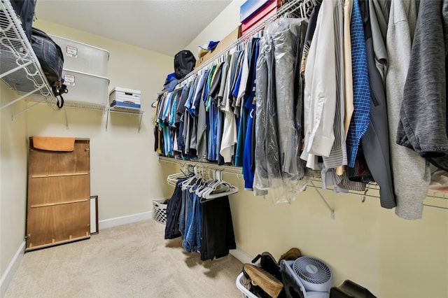 spacious closet with carpet floors