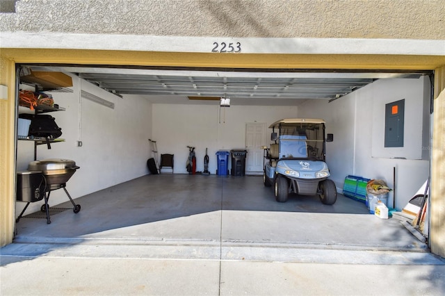 garage featuring electric panel