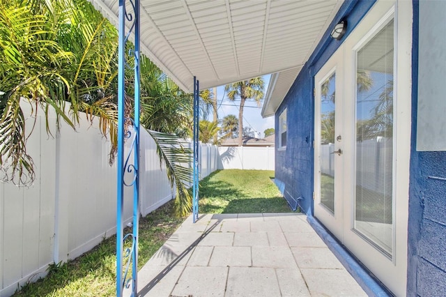 view of patio with a fenced backyard