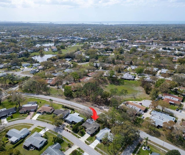 drone / aerial view with a residential view