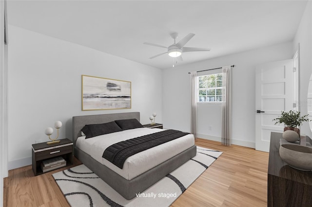 1842 Oklahoma Ave NE, Saint Petersburg, FL 33703 - bedroom featuring wood finished floors, baseboards, and ceiling fan