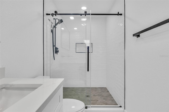 1842 Oklahoma Ave NE, Saint Petersburg, FL 33703 - full bath with vanity, a shower stall, and toilet