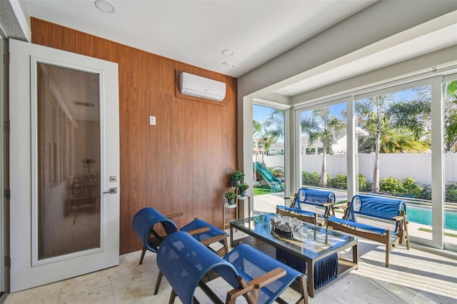 4012 W Morrison Ave, Tampa, FL 33629 - sunroom / solarium featuring a wall unit AC